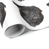 Black Funny Mops Geschenkpapier (Rolleneckpunkt)