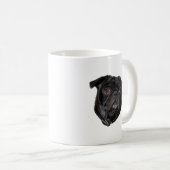 Black Funny Mops Kaffeetasse (VorderseiteRechts)