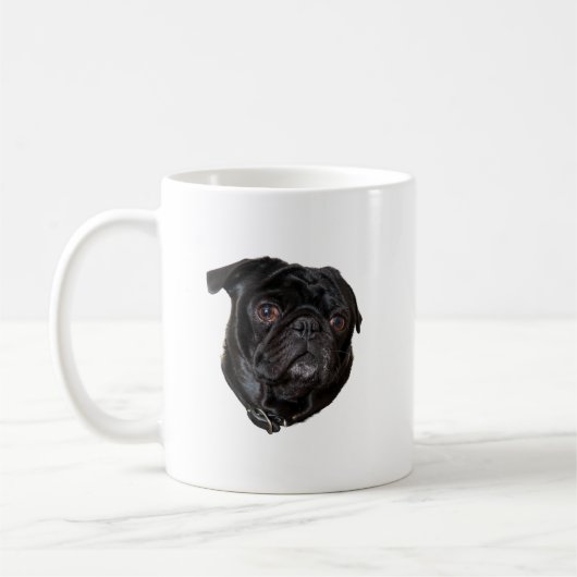 Black Funny Mops Kaffeetasse (Links)