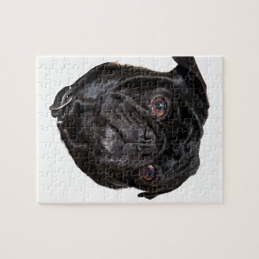 Black Funny Mops Puzzle (Horizontal)