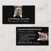 Black Funny Pet Sitter Bengalische Katze Visitenkarte (Vorne/Hinten)