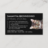 Black Funny Pet Sitter Bengalische Katze Visitenkarte (Rückseite)