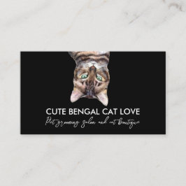 Black Funny Pet Sitter Bengalische Katze Visitenkarte