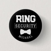 Black Funny Ring Security Gastgeschenk Hochzeit Ki Button (Vorderseite)