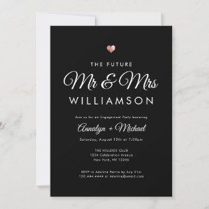 Black Future Mr. und Mrs. Rose Gold Engagement Par Einladung