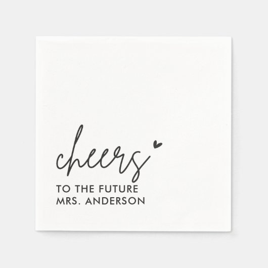 Black Future Mrs. Modern Brautparty Serviette (Vorderseite)