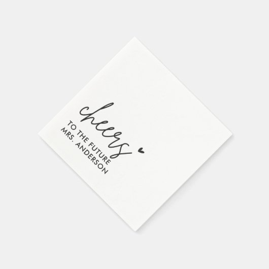 Black Future Mrs. Modern Brautparty Serviette (Ecke)