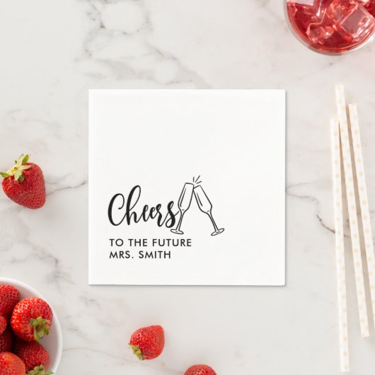 Black Future Mrs. Modern Brautparty Serviette (Beispiel)