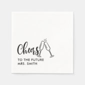 Black Future Mrs. Modern Brautparty Serviette (Vorderseite)