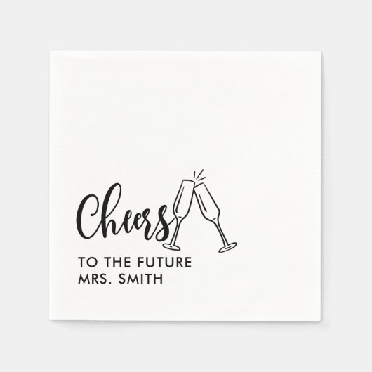 Black Future Mrs. Modern Brautparty Serviette (Vorderseite)