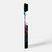 Black Futuristic Neon Wolf iPhone Hülle (Linke Seite)