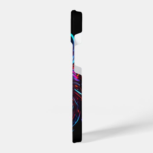 Black Futuristic Neon Wolf iPhone Hülle (Linke Seite)