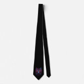 Black Futuristic Radiant Neon Wolf Necktie Krawatte (Vorderseite)