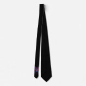 Black Futuristic Radiant Neon Wolf Necktie Krawatte (Rückseite)