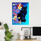 Black Garden Kitty Poster (Heimbüro)