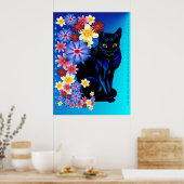 Black Garden Kitty Poster (Küche)