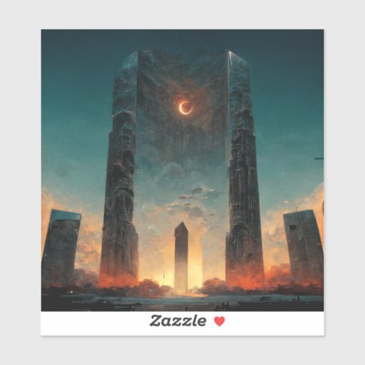 Black Gate Fantasy Sci-Fi Kunst Aufkleber (Blatt)