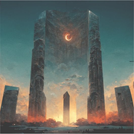 Black Gate Fantasy Sci-Fi Kunst Aufkleber (Vorderseite)