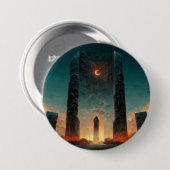 Black Gate Fantasy Sci-Fi Kunst Button (Vorne & Hinten)