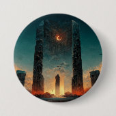 Black Gate Fantasy Sci-Fi Kunst Button (Vorderseite)