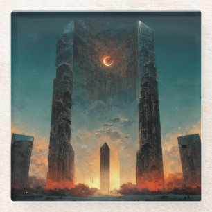 Black Gate Fantasy Sci-Fi Kunst Glasuntersetzer