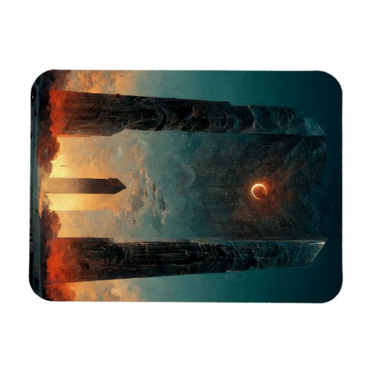Black Gate Fantasy Sci-Fi Kunst Magnet (Horizontal)