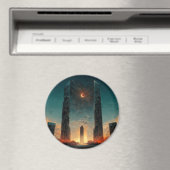 Black Gate Fantasy Sci-Fi Kunst Magnet (In Situ (Geschirrspüler))