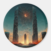 Black Gate Fantasy Sci-Fi Kunst Magnet (Vorne)