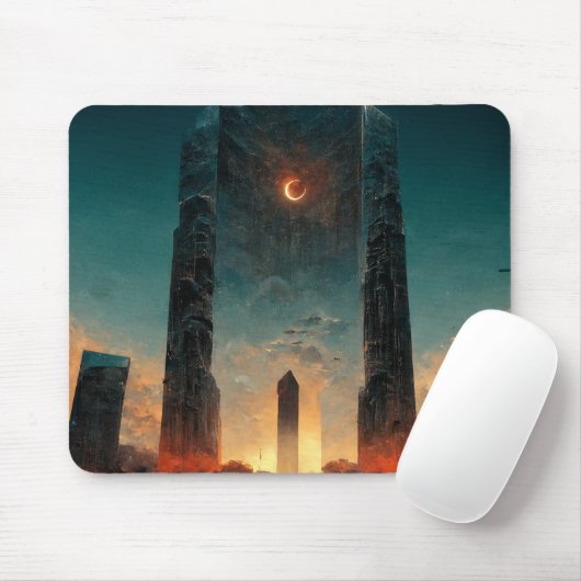 Black Gate Fantasy Sci-Fi Kunst Mousepad (Mit Mouse)