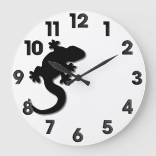 Black Gecko Große Wanduhr