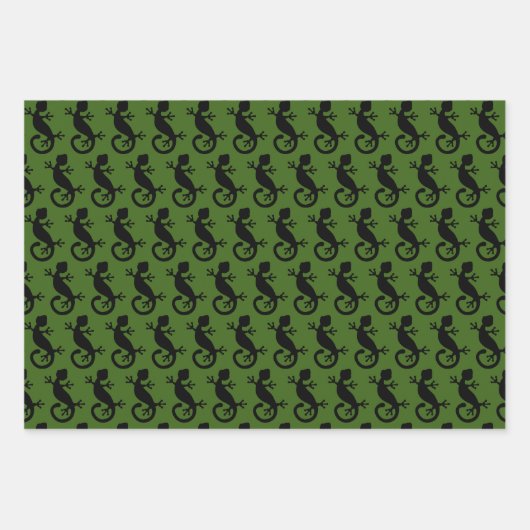 Black Gecko Lizard Geschenkpapier Set (Vorderseite 2)