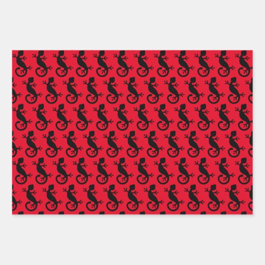 Black Gecko Lizard Geschenkpapier Set (Vorderseite)