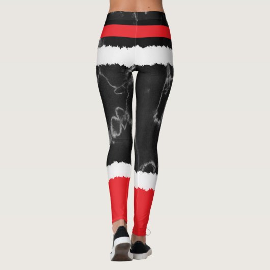 Black Gefärbte Krawatte Santa Claus Kostüme Weihna Leggings (Rückseite)