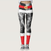 Black Gefärbte Krawatte Santa Claus Kostüme Weihna Leggings (Vorderseite)