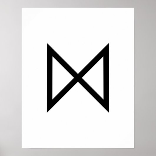 Black Geometric Dagaz (Day) Wikingrune Poster (Vorne)