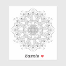 Black Geometric Floral Mandala v1