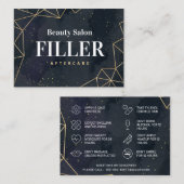 Black Geometric Gold Filler Aftercare Visitenkarte (Vorne/Hinten)
