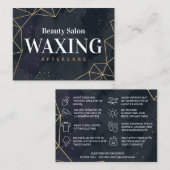 Black Geometric Gold Waxing Aftercare Card Visitenkarte (Vorne/Hinten)