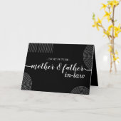 Black Geometric New Elternmütter Vaterhochzeit Karte (Gelbe Blume)