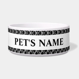 Black geometric Pattern Pet Bowls Napf