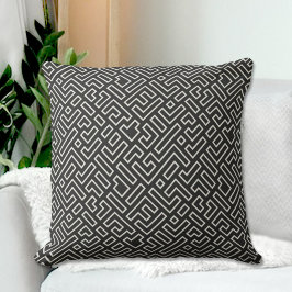 Black Geometric Pattern Throw Pillow Kissen