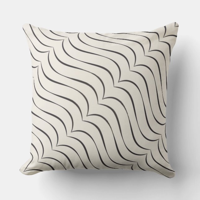 Black Geometric Throw Pillow Kissen (Vorderseite)