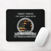 Black German Shepherd American Flag Three Things Y Mousepad (Mit Mouse)