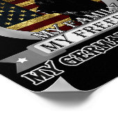 Black German Shepherd American Flag Three Things Y Poster (Ecke)