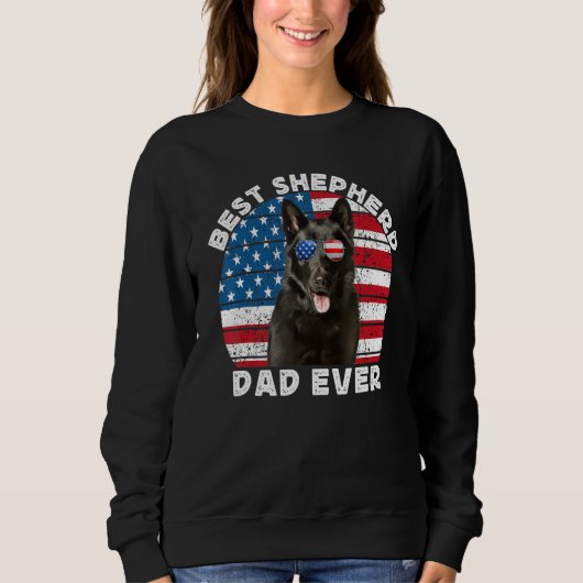 Black German Shepherd Dad For Men GSP Dog Face Ame Sweatshirt (Vorderseite)