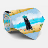 Black German Shepherd Dog on Beach Krawatte (Gerollt)