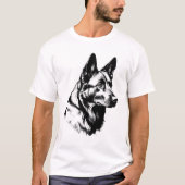 Black German Shepherd Dog Portrait Tee (Vorderseite)