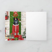 Black German Shepherd Dog Weihnachten Karte (Innenseite)