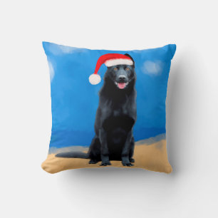 Black German Shepherd Dog Weihnachten Kissen