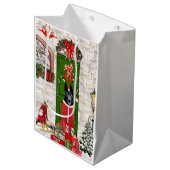 Black German Shepherd Dog Weihnachten Mittlere Geschenktüte (Vorderseite Schrägansicht)